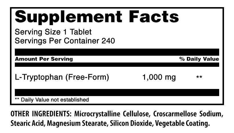 tabletas de L-Tryptophan 1000mg