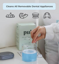 tabletas de limpieza para dentaduras transparentes