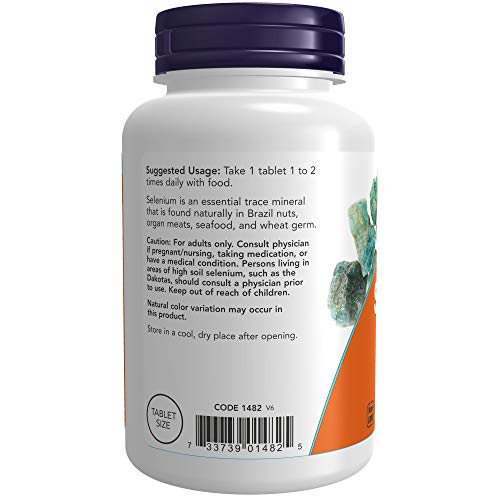 Tabletas de selenio NOW Foods para antioxidantes