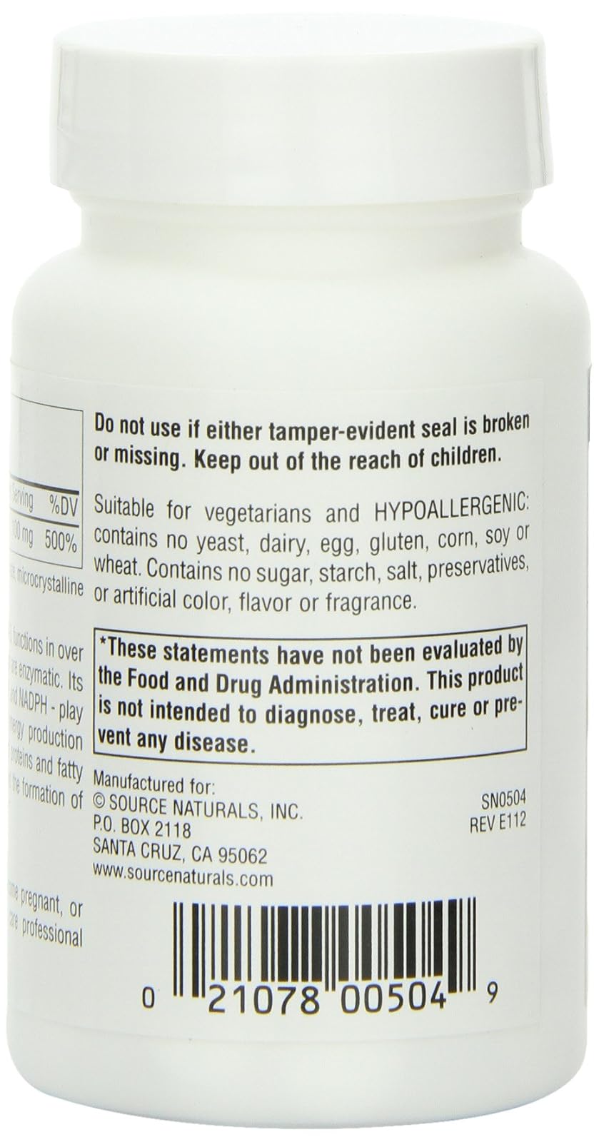 Tabletas de Vitamina B3 Source Naturals