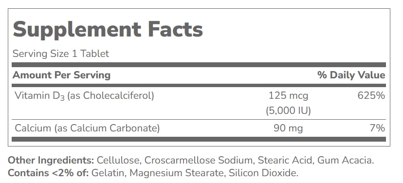tabletas de vitamina D alta potencia