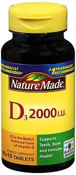 Tabletas de Vitamina D3 para huesos fuertes
