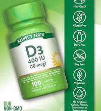 Tabletas de vitamina D3 sin gluten
