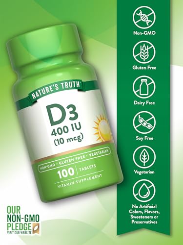 Tabletas de vitamina D3 sin gluten