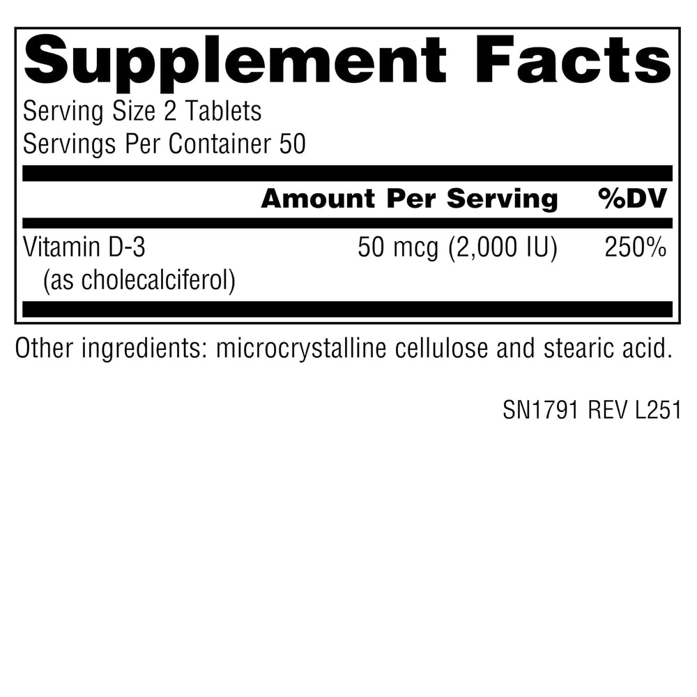 Tabletas de Vitamina D3 Source Naturals