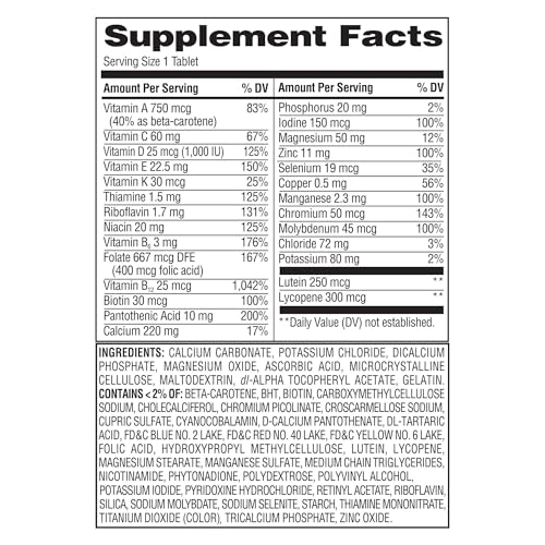 tabletas de vitaminas y minerales esenciales