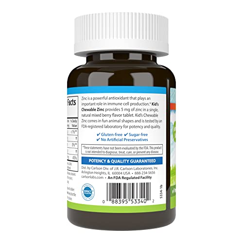 tabletas de zinc masticables 5 mg