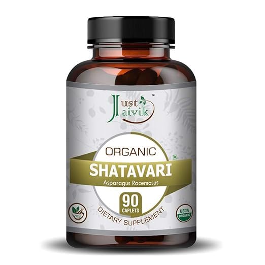 Tabletas Just Jaivik Shatavari para salud femenina