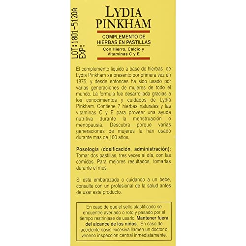tabletas Lydia Pinkham para energía diaria