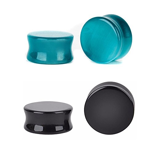 tapones para orejas de ónix negro