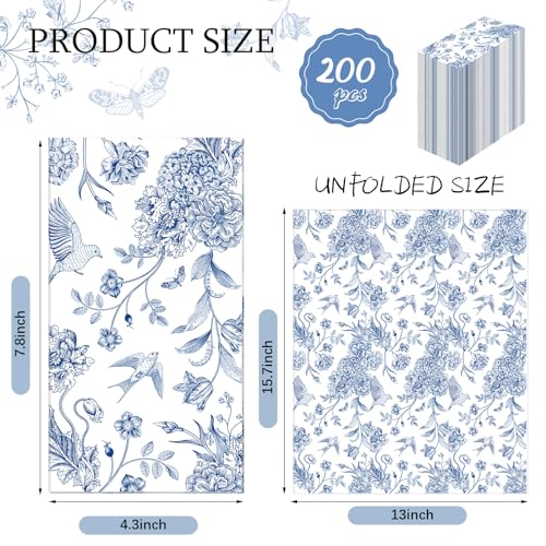 tatuo servilletas florales azules para bodas