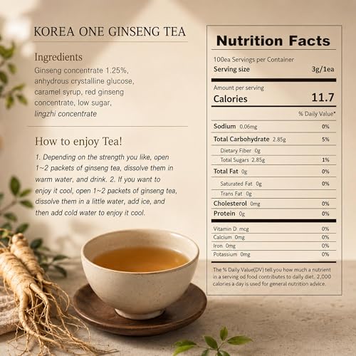 Té de Ginseng Coreano en Granulado 3g x 100T - Salud y Bienestar - imagen 4