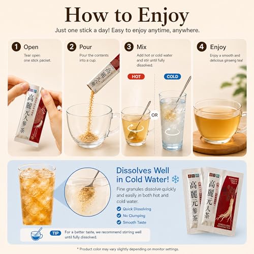 Té de Ginseng Coreano en Granulado 3g x 100T - Salud y Bienestar - imagen 5