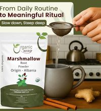 Té de hierbas con raíz de malvavisco