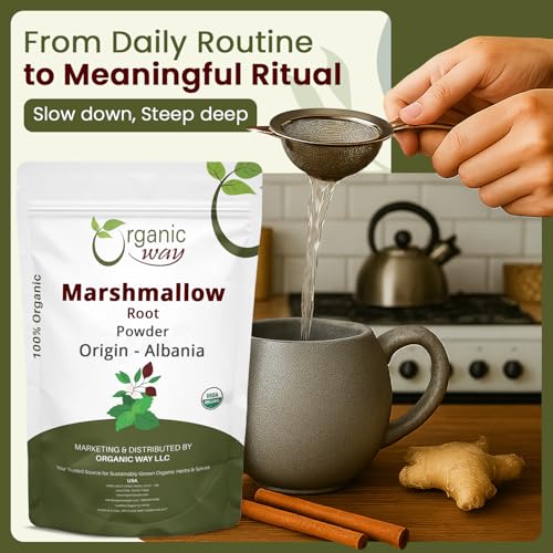 Té de hierbas con raíz de malvavisco