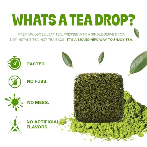 Té de matcha en formato de gotas