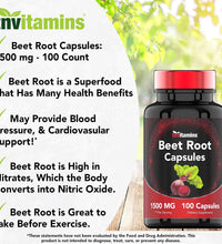 TNVitamins 100 cápsulas de Betabel