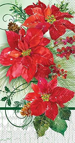 toalla de invitado poinsettia elegante