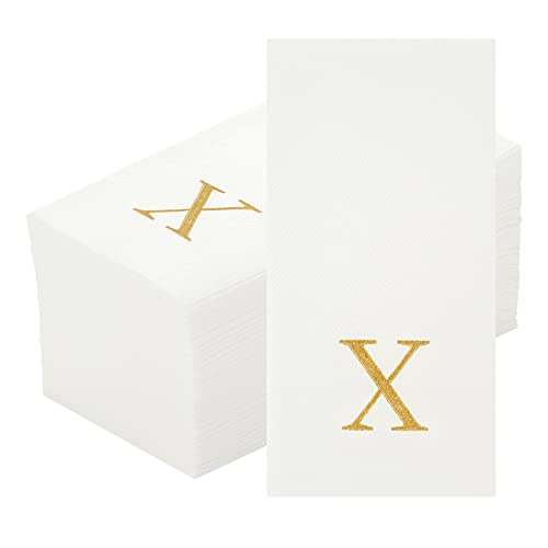 toallas de papel con letra dorada