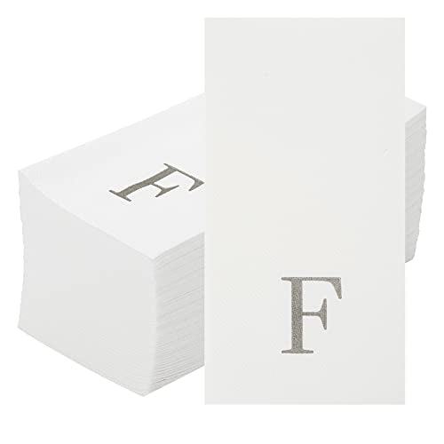 toallas de papel con letra plateada