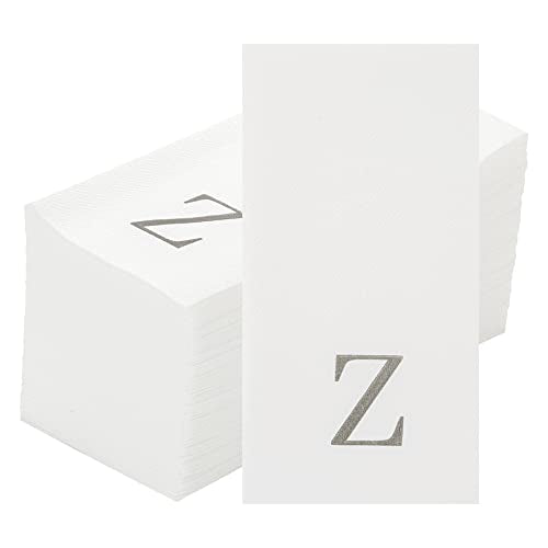 toallas de papel con letra plateada