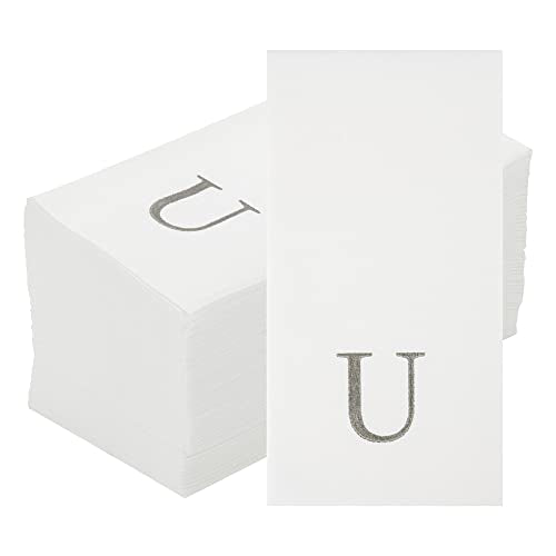 toallas de papel con letra plateada