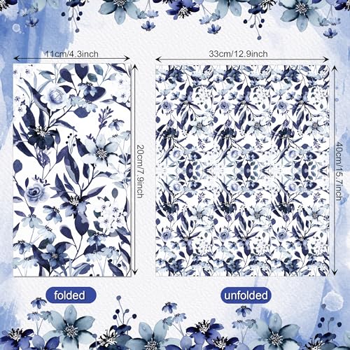 toallas desechables con flores acuareladas