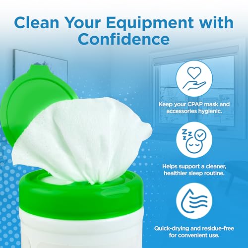 toallitas limpias para cuidado de CPAP