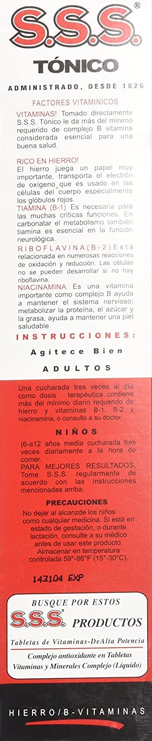 tónico líquido S.S.S. vitaminas