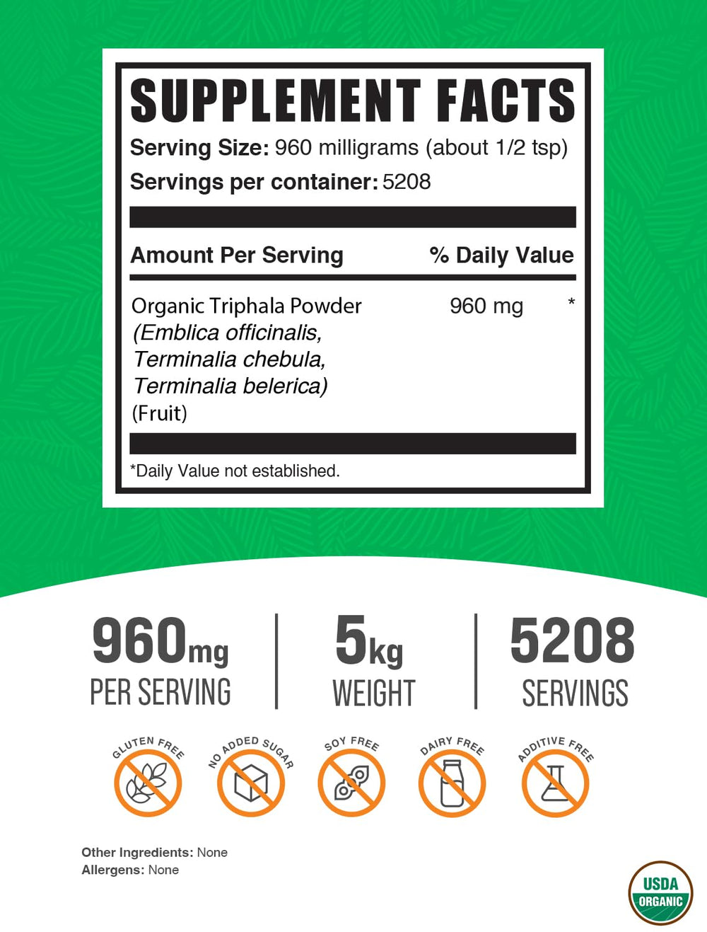Triphala 1000 mg BulkSupplements.com
