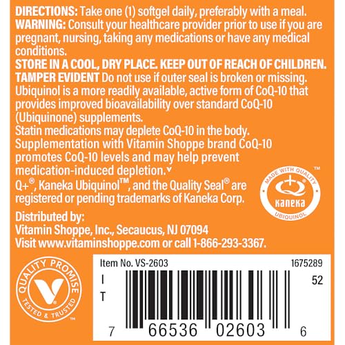 Ubiquinol CoQ-10 60 softgels para salud cardiovascular