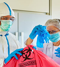 uso seguro de bolsas biohazard
