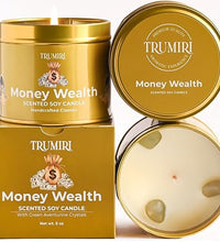vela aromática de cristal para atraer dinero