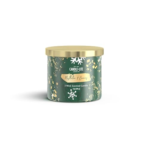 vela aromática de muérdago y bayas