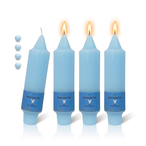 velas taper azules hechas a mano