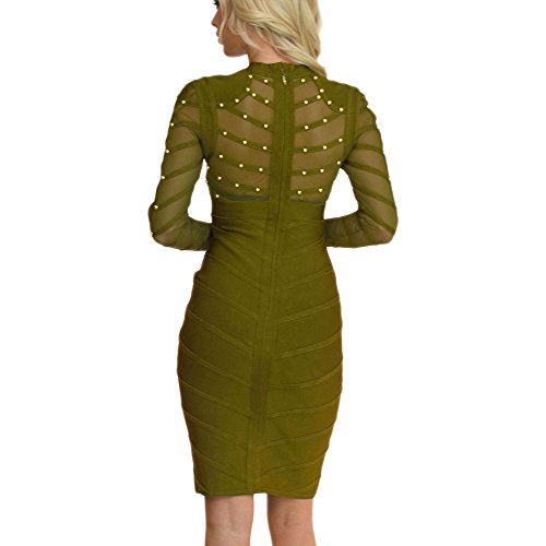 vestido de rayón con mangas largas