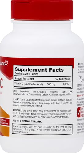 vitamina C Leader 500 mg en formato práctico
