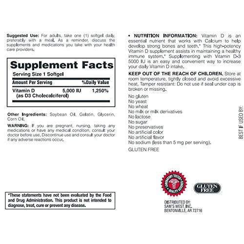 vitamina D-3 5000 IU para huesos fuertes