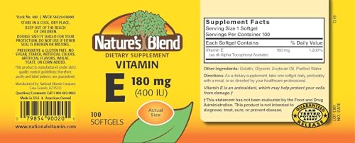 Vitamina E 400 IU Nature's Blend