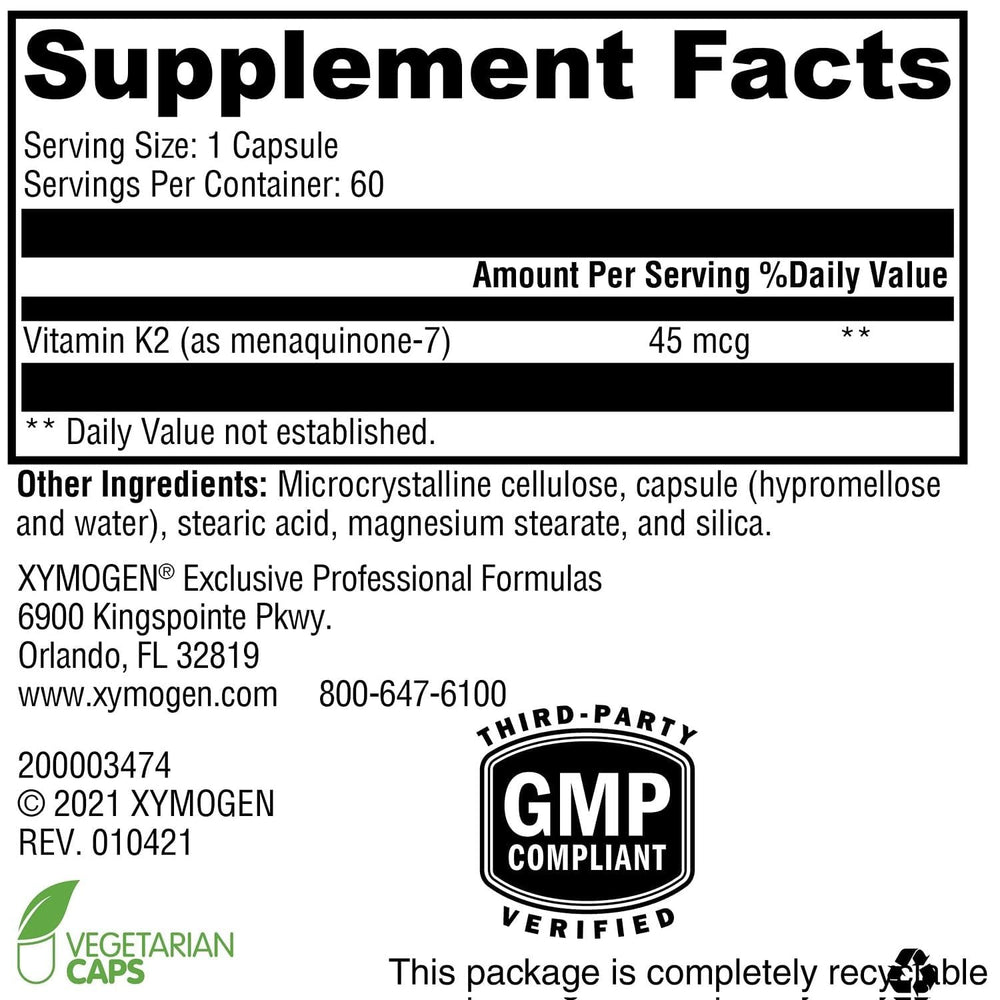 Vitamina K 60 cápsulas XYMOGEN