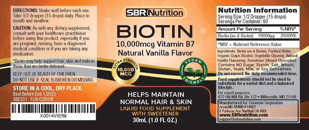 Vitaminas Biotina 60 piezas MAX Absorption