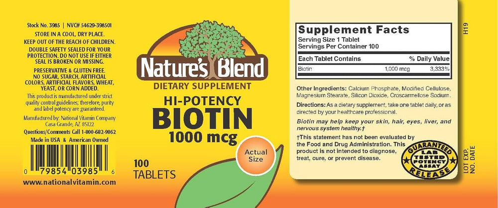 Vitaminas Biotina Nature's Blend