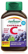 Vitaminas C masticables sabor uva 500mg