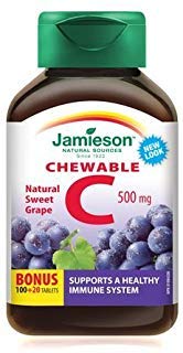 Vitaminas C masticables sabor uva 500mg