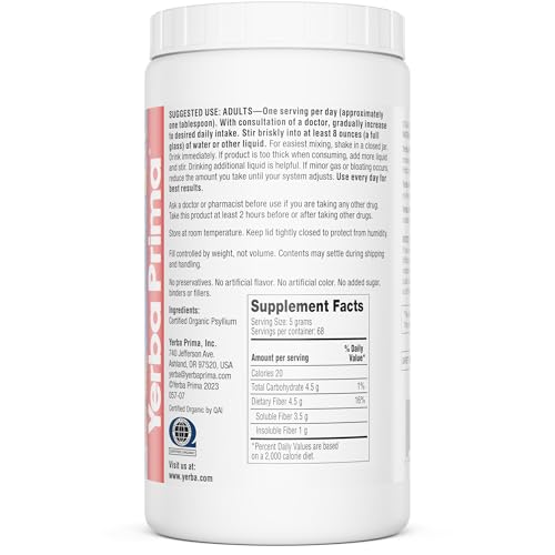 Yerba Prima psyllium ideal para dietas
