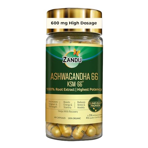 Zandu Ashwagandha 600 mg para energía